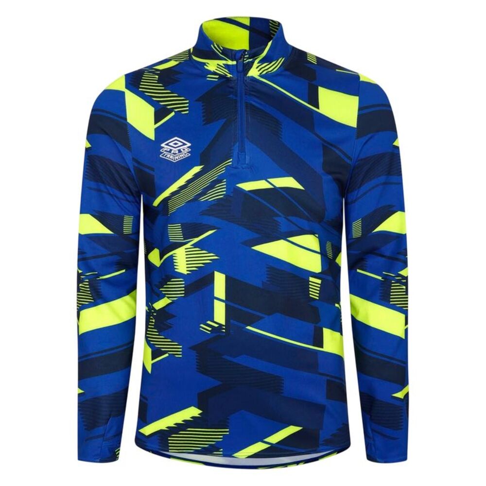 Umbro Mens Graphic Training Midlayer / Blue/Yellow